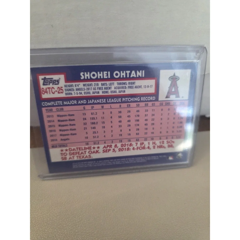 2019 Topps Chrome - 1984 Topps Shohei Ohtani #84TC-25 Raw And Ungraded